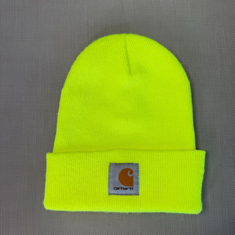 Carhartt A18 Knit Cuffed Beanie Watch Cap Hat OS Unisex Neon Lime High Visible